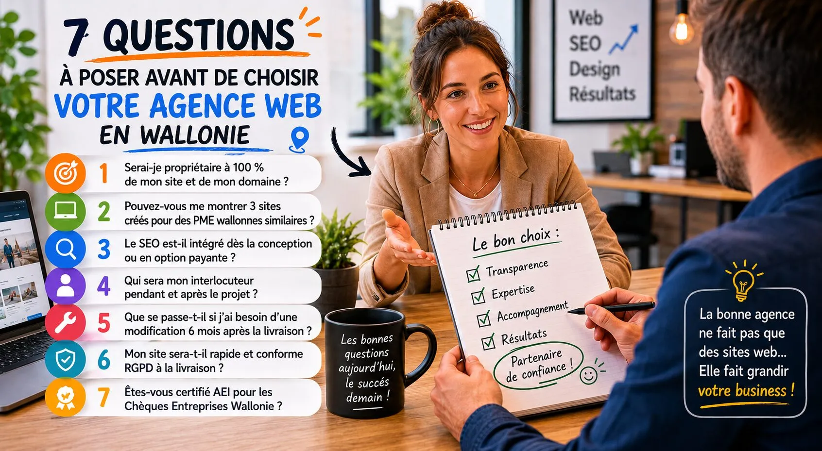 7 questions à poser avant de choisir votre agence web en Wallonie