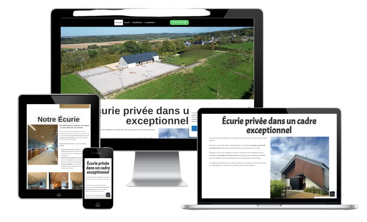 Page d’accueil du site Wierde Stables, écurie privée à Wierde (Namur)