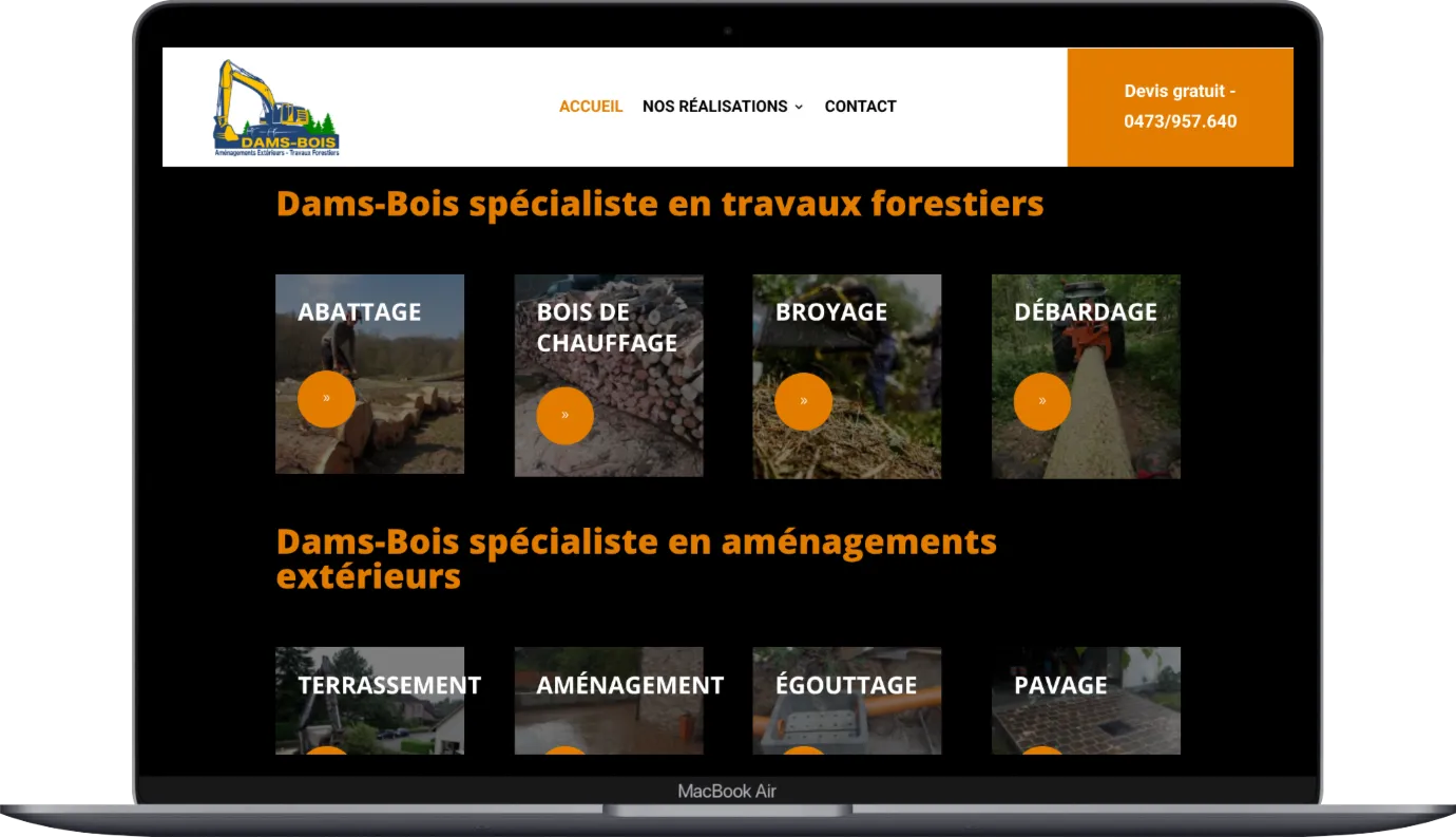 La séparation entre travaux forestiers et aménagements extérieurs sur le site Dams-Bois