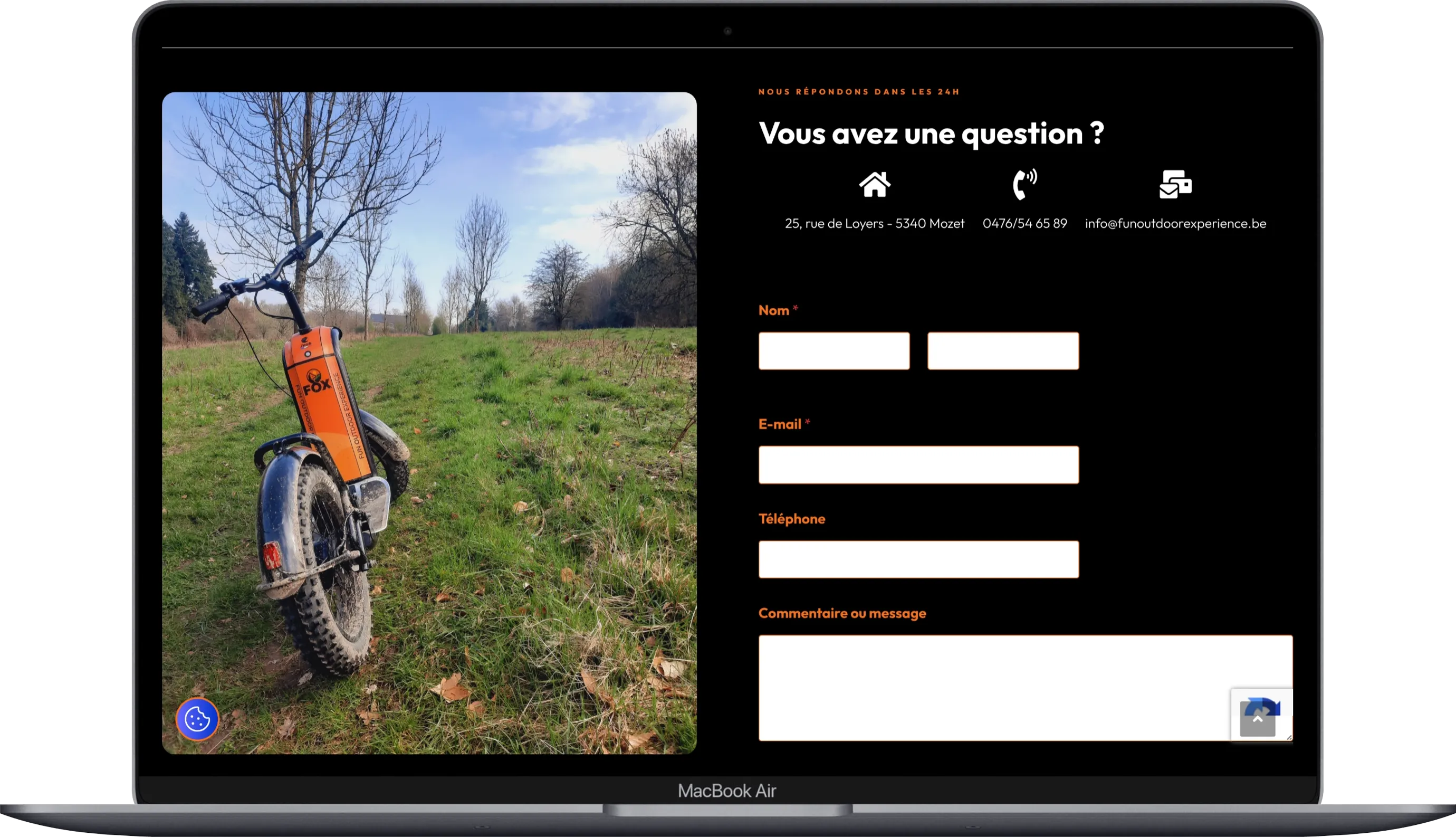 La présentation des parcours sur le site FOX
